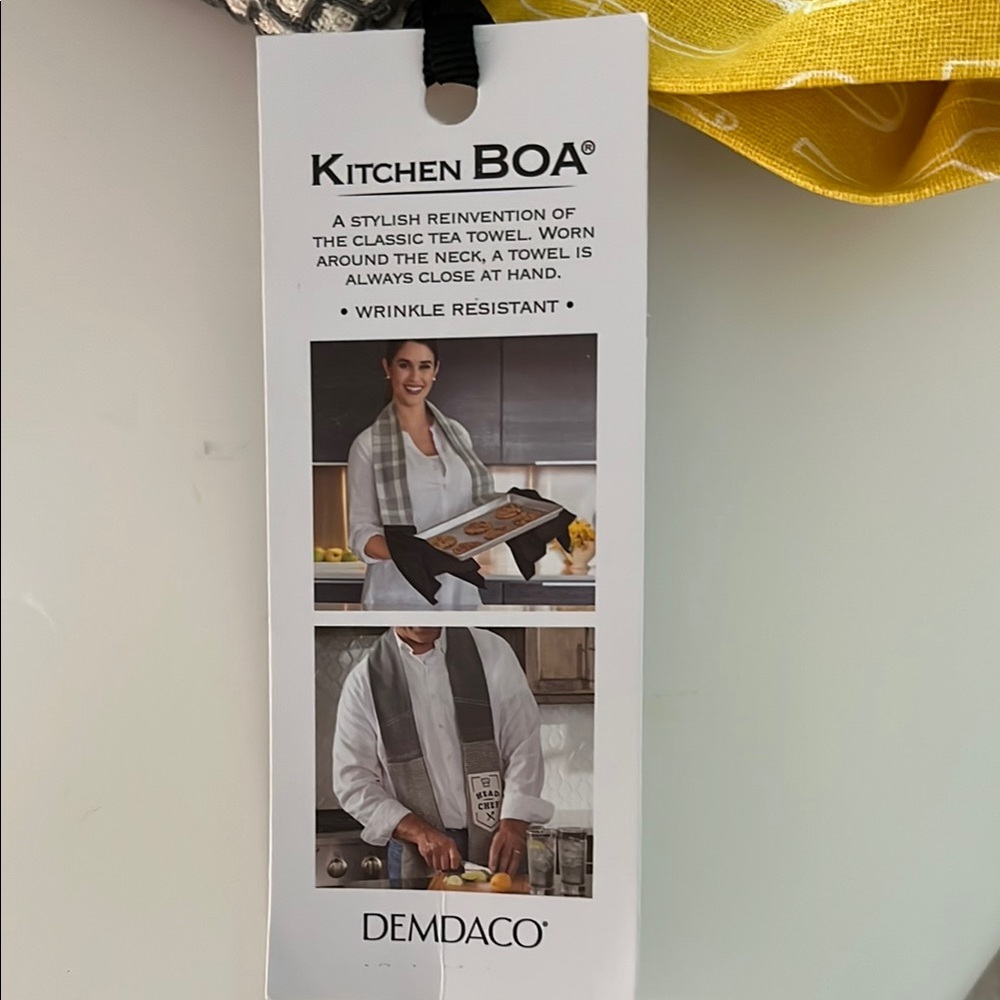 Demdaco Gray/yellow Grandma Kitchen Towel Boa